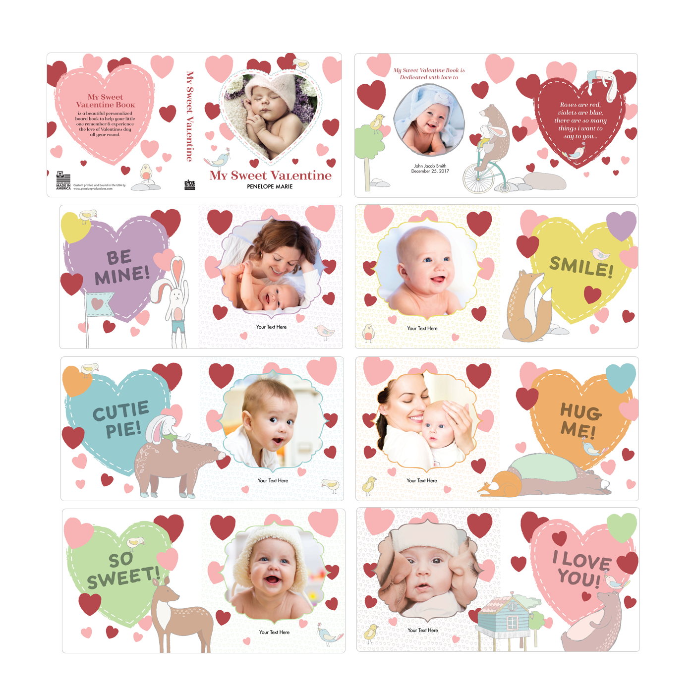 My Sweet Valentine Board Book Spread