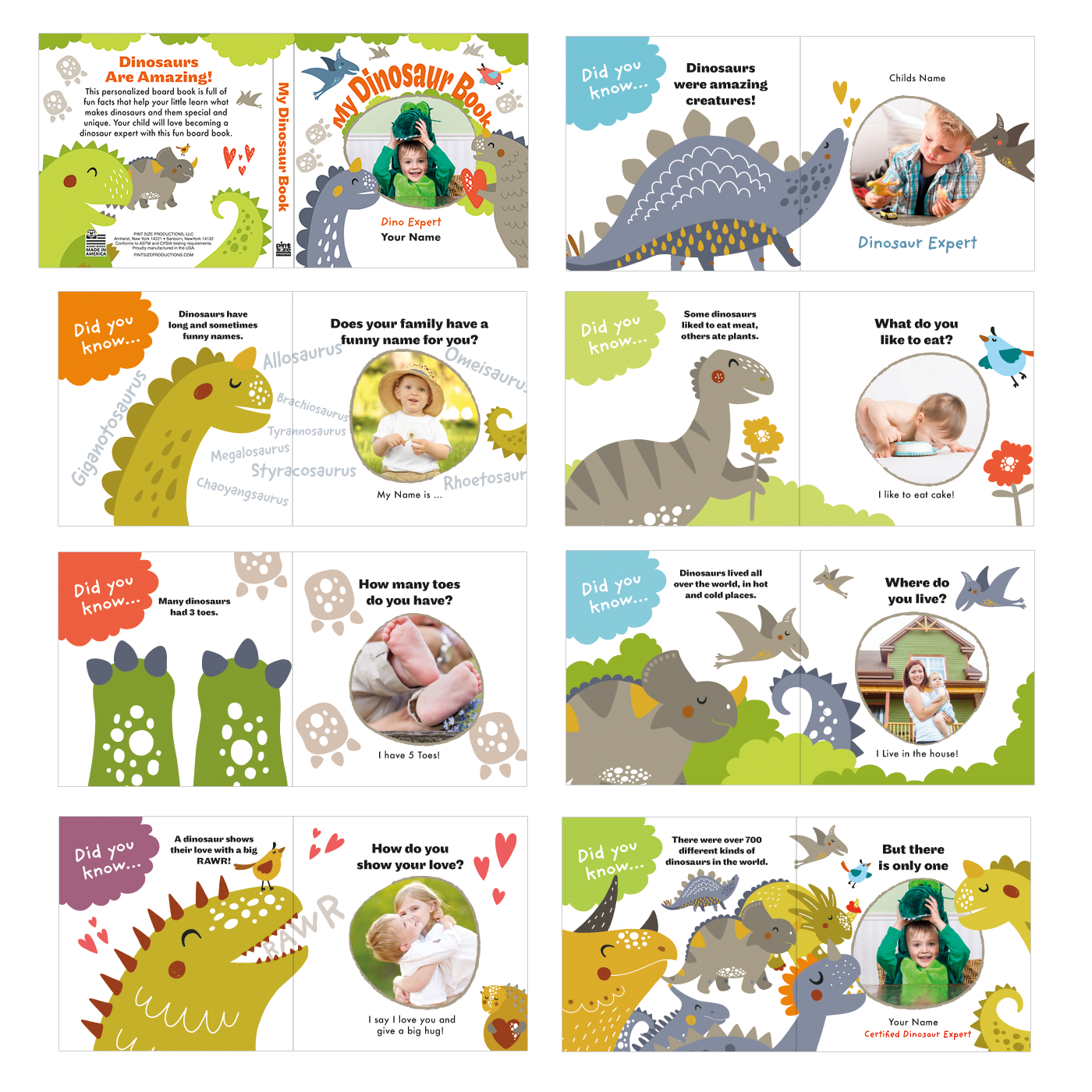 My Dinosaur Board Book Spreads