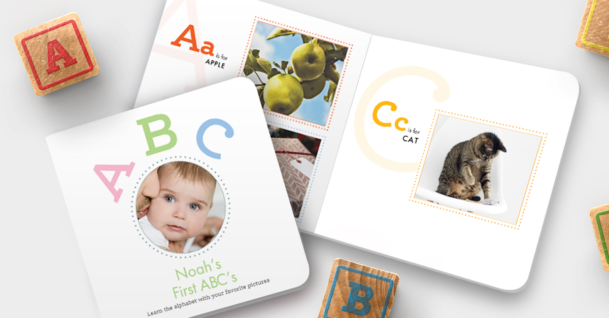 Pint Size Productions personalized abc board book